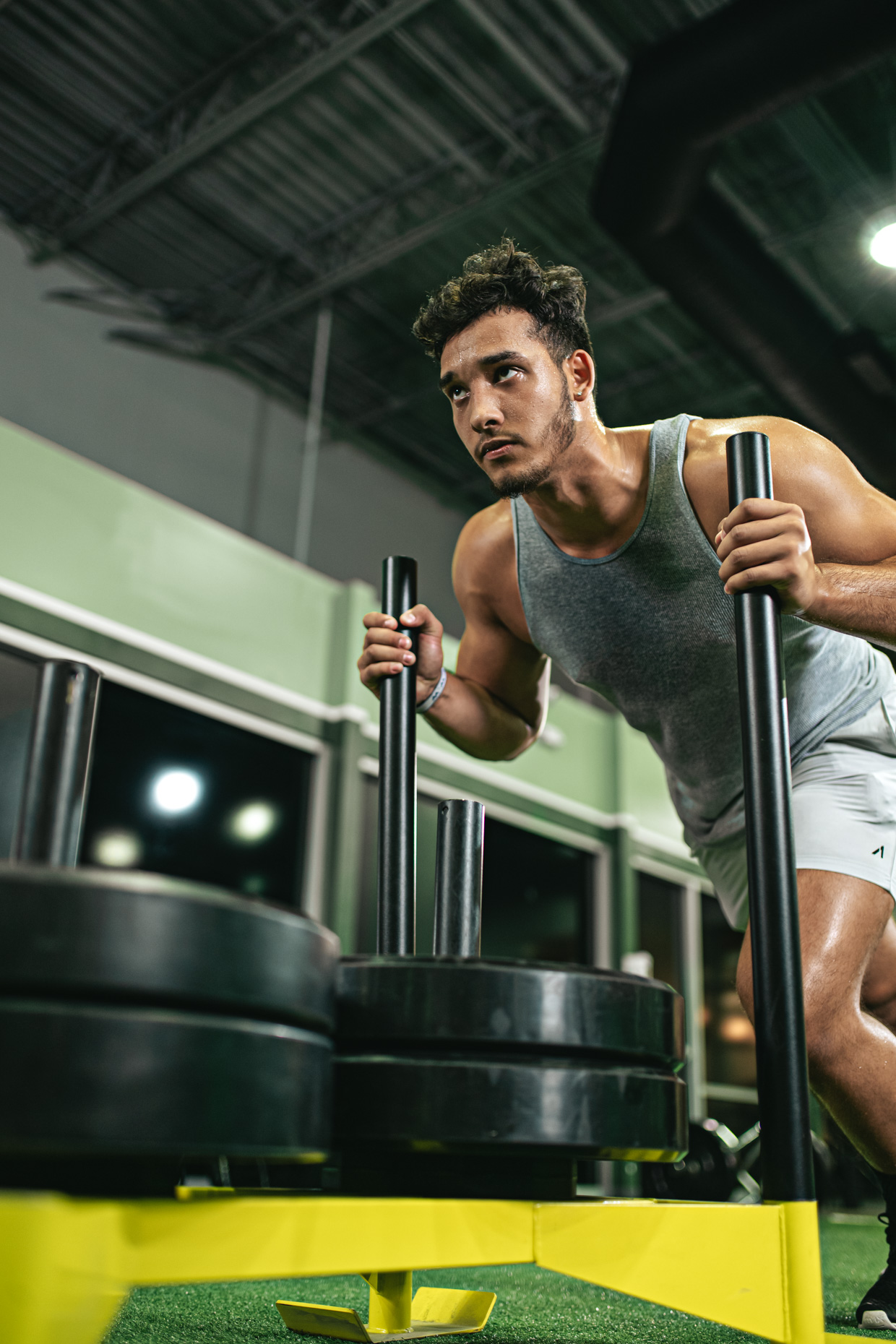 YouFit Gyms photoshoot workout athlete sled pushjpg